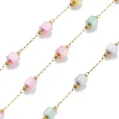 Shell & 304 Stainless Steel Oval Beads Link Chains