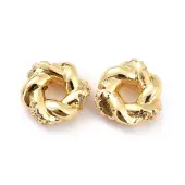 Brass Micro Pave Clear Cubic Zirconia Beads