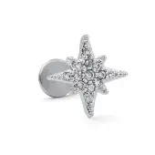 316L Surgical Stainless Steel Micro Pave Clear Cubic Zirconia Cartilage Earrings for Women Men