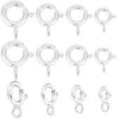 Beebeecraft 12Pcs 4 Styles 925 Sterling Silver Spring Ring Clasps