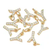 Brass Micro Pave Clear Cubic Zirconia Pendants