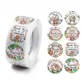 8 Patterns Paper Thank You Gift Sticker Rolls