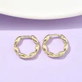 Oval Brass Hoop Earrings