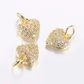Long-Lasting Plated Brass Micro Pave Cubic Zirconia Charms