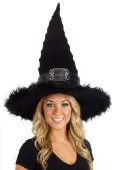 Black Ridged Witch Costume Hat