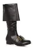 Black Pirate Buckle Men's Boots