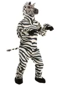 Adult Zebra Mascot with Mouth Mover Mask Costume