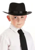 Black Gangster Kid's Costume Hat | Gangster Accessories