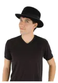 Black Velour Bowler Men's Hat