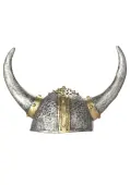 Silver and Gold Colored Viking Costume Helmet | Viking Accessories