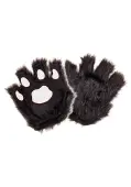 Black Paws Fingerless Gloves | Costume Gloves