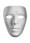Plain White Male Adult Costume Mask | Costume Masks