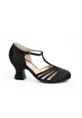 Girl's Black Flapper Heels
