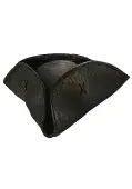Black Caribbean Tricorn Pirate Costume Hat