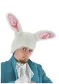 Adult White Rabbit Ears Costume Hat