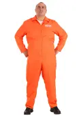 Men's Plus Size Orange Prison Jumpsuit