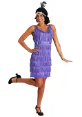 Fringe Purple Flapper Costume for Women