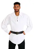 White Ruffled Pirate Costume Shirt for Adults | Pirate Accessories