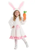 Girl's Fuzzy White Rabbit Costume for Toddlers | Bunny Costumes