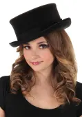 Black John Bull Top Costume Hat | Steampunk Costume Accessories