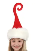 Curly Q Santa Plush Costume Accessory Hat | Santa Claus Costumes