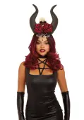 Women's Horn & Skull Headpiece Costume Accessory | Demon Accessories