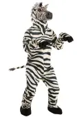 Zebra Mascot with Mouth Mover Mask for Adults
