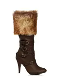 Fur Trimmed Women's Viking Boots | Adult Costume Shoes