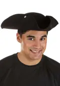 Deluxe Black Tricorn Costume Adult Hat | Costume Hats
