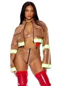 Sexy Patent Fire Fighter Captain Women's Costume | Fire Fighter Costumes