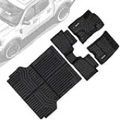 OEDRO® All-Weather Floor Mats & Bed Liner  Mat for 2022-2025 Ford Maverick Hybrid | TPE 2nd Gen Upgrade - 1st & 2nd Row, Black