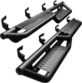 Running Boards Compatible with 2022-2025 Tundra Crewmax Cab(2 3/4 Size Rear Doors), 2-Stairs Side Step Rails Black Powder Coated Nerf Bars