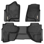 YITAMOTOR® Floor Mats For 14-18 Silverado/Sierra 1500,15-19 2500/3500 HD ,Double Cab Only,1st & 2nd Row