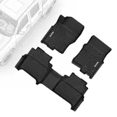 OEDRO Floor Mats for 2022-2025 Nissan Frontier Crew Cab w/ 2nd Row Under-Seat Storage, Black TPE All-Weather Guard Floor Liners