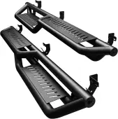 Running Boards Compatible with 2009-2018 Dodge Ram 1500 Crew Cab, 2010-2024 Ram 2500/3500, 2019-2024 1500 Classic, 2-Stairs Side Step Rails Black Powd