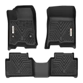 Custom TPE All-Weather Floor Mats for 2023-2025 Chevrolet Colorado & GMC Canyon Crew Cab, Front & Rear Row Liners, Black