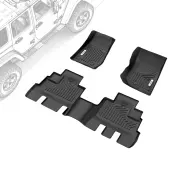 OEDRO Floor Mats for 2014-2018 Jeep Wrangler JK Unlimited 4 Door,Black TPE All Weather Guard Floor Liners