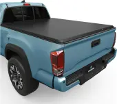 Soft Roll Up Truck Bed Tonneau Cover Compatible with 2016-2023 Toyota Tacoma (Excl. Trail Edition) 5ft Bed with Deck Rail System