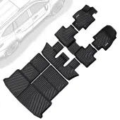 All-Weather TPE Floor Mats & Cargo Liner for 2024-2025 Toyota Grand Highlander w/Subwoofer 7 Seat (Include Hybrid), Custom Fit Backrest Mat