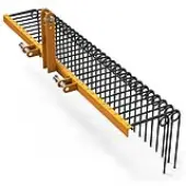 YITAMOTOR® 60"" Durable Powder Coated Steel Pine Straw Rake Steel Spring Landscape Rake Attaches to Cat 0 Cat 1,3 Point Hitch for Tractor, Yellow