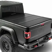 FRP Hard Tri-fold Truck Bed Tonneau Cover Compatible with Jeep Gladiator JT 2020 2021 2022 2023 2024 2025 5 ft Bed with Trail Rail System