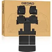 OEDRO Floor Mats and Cargo Liner Behind 2nd Row Set Black Compatible with 2018-2025 Expedition with 2nd Row Bucket Seats.