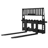 4000lbs Skid Steer Pallet Fork Attachment, 48"" Fork Blades and 45"" Pallet Fork Frame for Loaders Tractors Quick Tach Mount