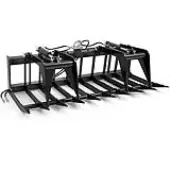 YITAMOTOR® 72"" Rock Grapple Rake Quick Tach Bucket Loader, Versatile Landscaping Tool with Replaceable Teeth, Rugged Design, and Broad Compatibility,