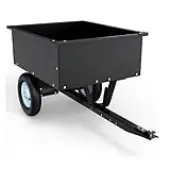 YITAMOTOR® 350LB 8 Cubic Feet Steel Dump Cart ATV/UTV Trailer Tow Behind Lawn Black