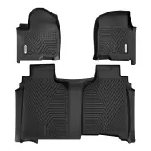YITAMOTOR® For 2019-2025 Chevy Silverado Crew Cab Floor Mats 1st 2nd Row Rubber Liner