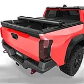 5FT Soft Roll-Up Tonneau Cover for 2024-2025 Toyota Tacoma (Excl. Trail edition) 5ft Bed with Track Rail System, Durable Double-Layer PVC