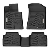 Black 1st & 2nd Row Floor Mats for 2020-2025 Hyundai Sonata / 2021-2025 Kia K5 (FWD Models Only)