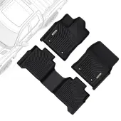 OEDRO® Floor Mats for 2022-2026 Toyota Tundra Crew Max Cab, Unique Black TPE All-Weather Guard Floor Liner