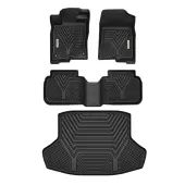 Custom Fit All-Weather Floor Mats for 2022-2025 Honda Civic Sedan (Not for Hatchback), TPE 1st & 2nd Row Floor Liners & Trunk Mat Set